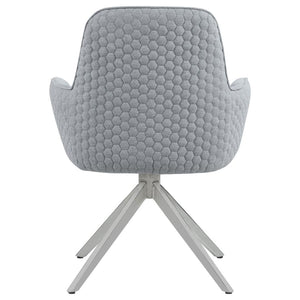 CoasterElevations Abby Flare Arm Side Chair Light Grey And Chrome