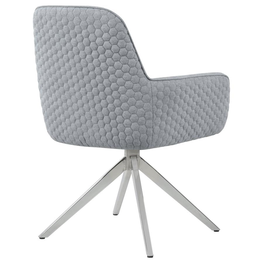 CoasterElevations Abby Flare Arm Side Chair Light Grey And Chrome