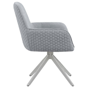 CoasterElevations Abby Flare Arm Side Chair Light Grey And Chrome