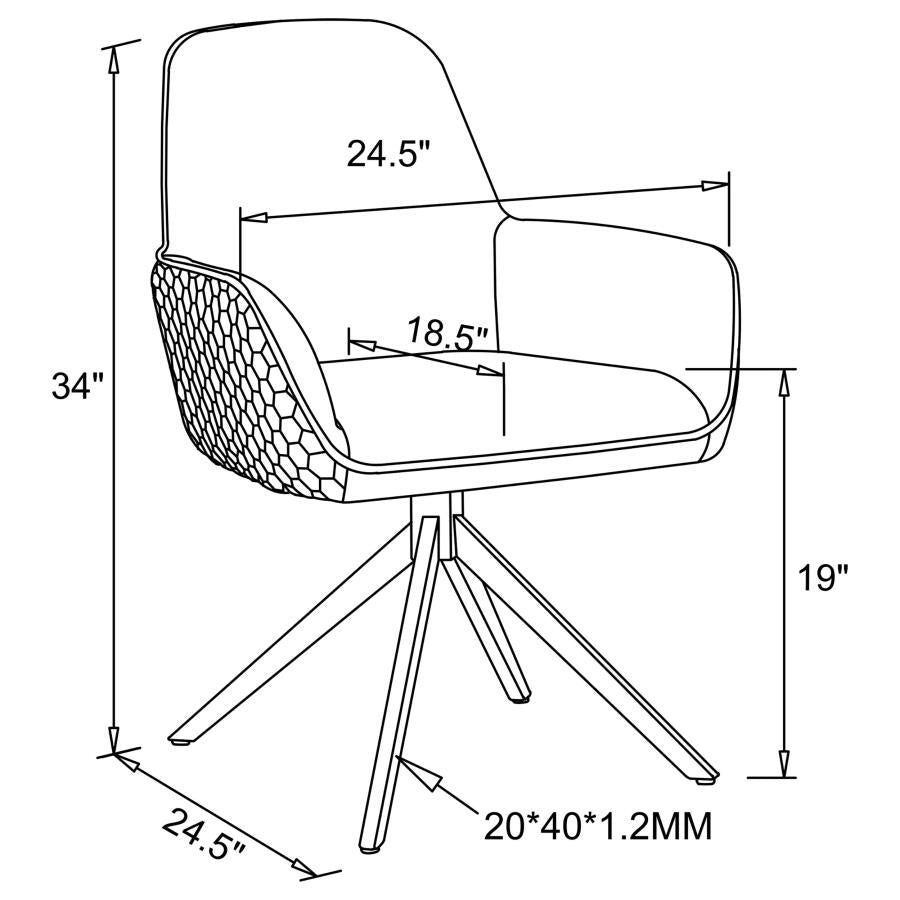 CoasterElevations Abby Flare Arm Side Chair Light Grey And Chrome