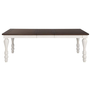 CoasterEssence Madelyn Dining Table With Extension Leaf Dark Cocoa And Coastal White