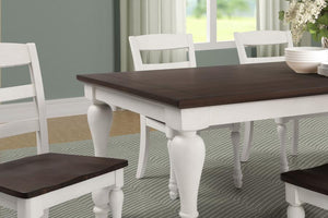 CoasterEssence Madelyn Dining Table With Extension Leaf Dark Cocoa And Coastal White