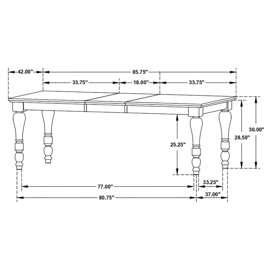 CoasterEssence Madelyn Dining Table With Extension Leaf Dark Cocoa And Coastal White