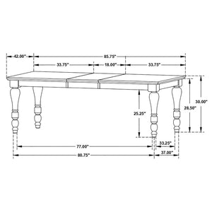 CoasterEssence Madelyn Dining Table With Extension Leaf Dark Cocoa And Coastal White