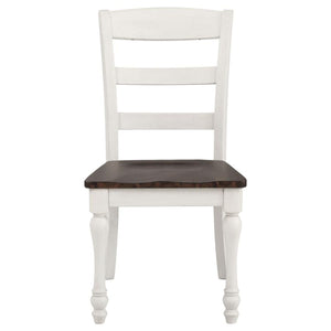 CoasterEveryday Madelyn Ladder Back Side Chairs Dark Cocoa And Coastal White (Set Of 2)