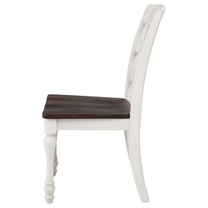 CoasterEveryday Madelyn Ladder Back Side Chairs Dark Cocoa And Coastal White (Set Of 2)