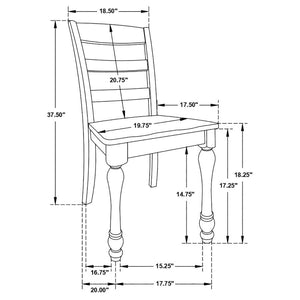 CoasterEveryday Madelyn Ladder Back Side Chairs Dark Cocoa And Coastal White (Set Of 2)