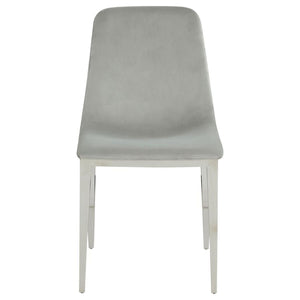 CoasterElevations Irene Upholstered Side Chairs Light Grey And Chrome (Set Of 4)