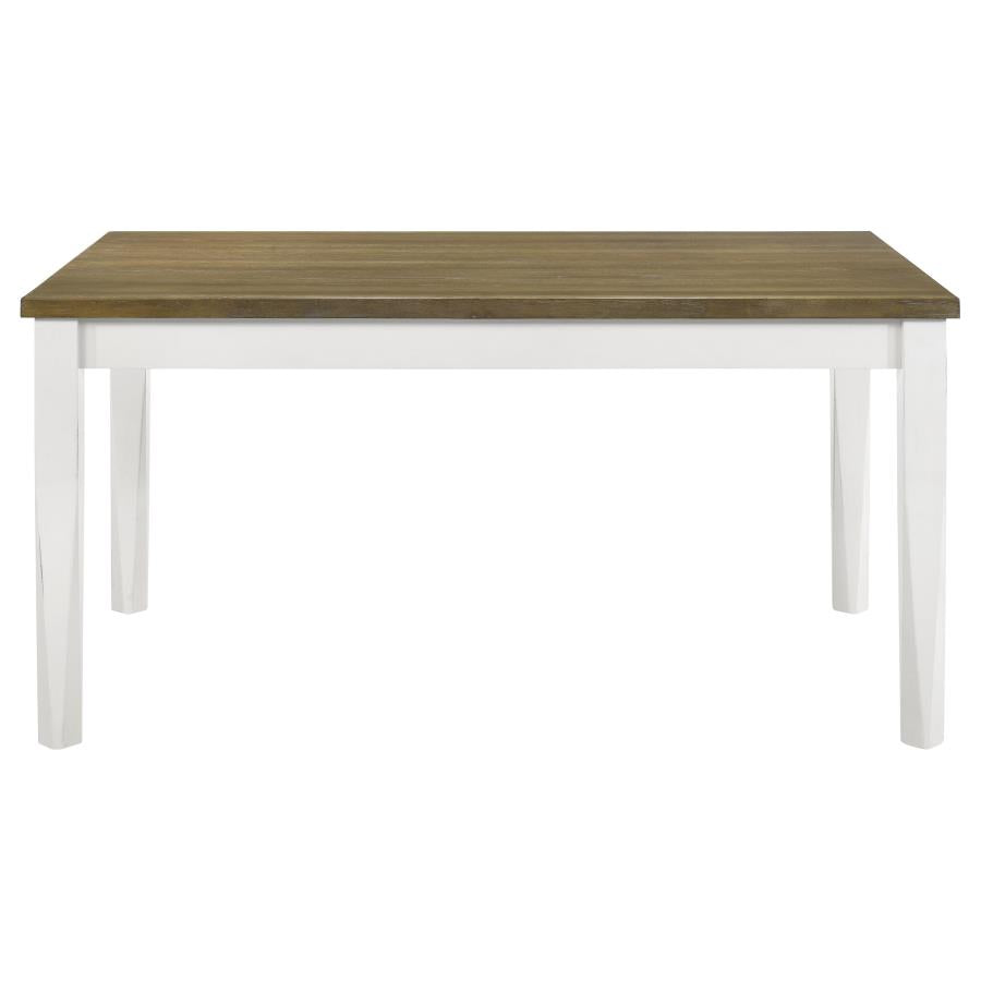 Appleton Rectangular Wood Dining Table Brown Brushed And White