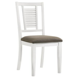 Appleton Ladder Back Dining Side Chair White And Brown (Set Of 2)