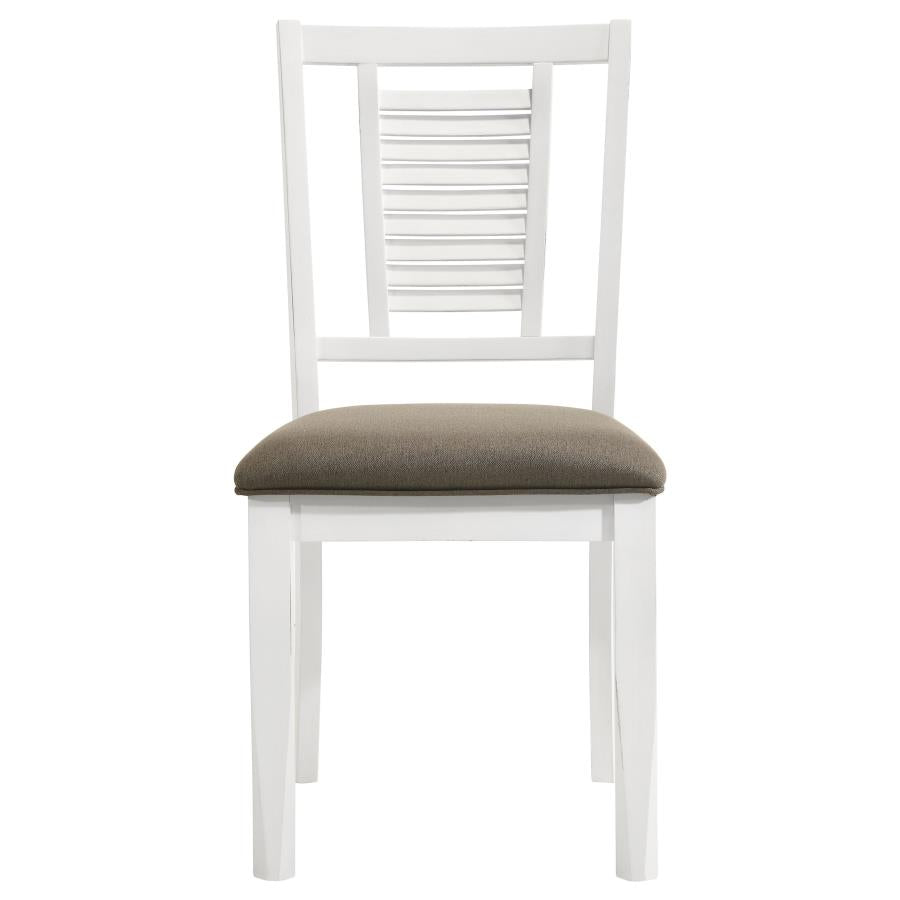 Appleton Ladder Back Dining Side Chair White And Brown (Set Of 2)