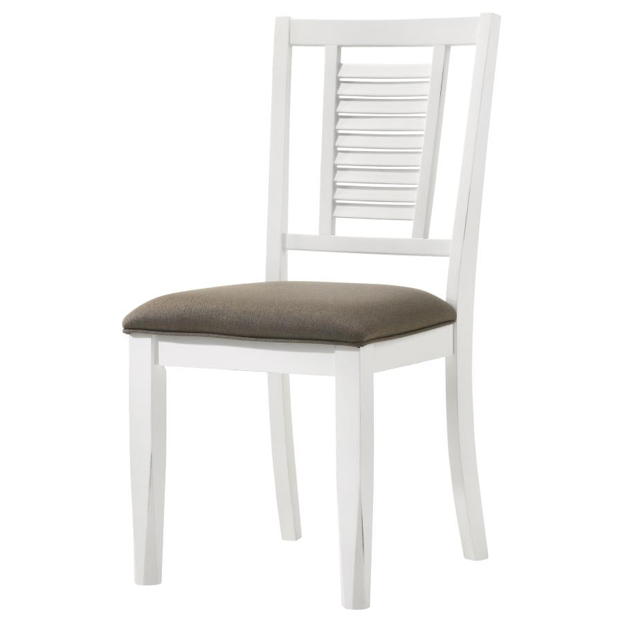 Appleton Ladder Back Dining Side Chair White And Brown (Set Of 2)