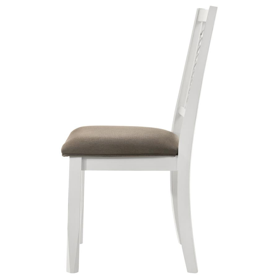 Appleton Ladder Back Dining Side Chair White And Brown (Set Of 2)