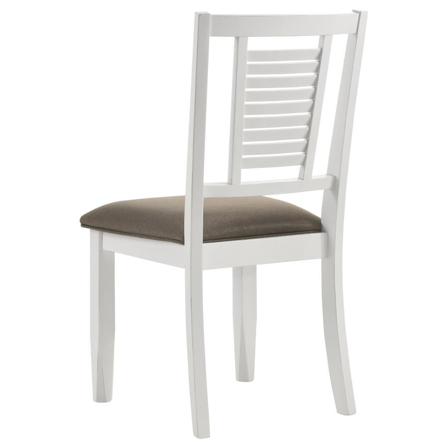 Appleton Ladder Back Dining Side Chair White And Brown (Set Of 2)