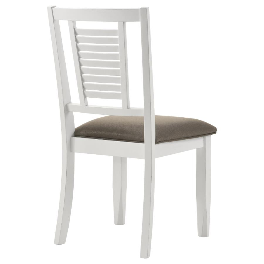 Appleton Ladder Back Dining Side Chair White And Brown (Set Of 2)