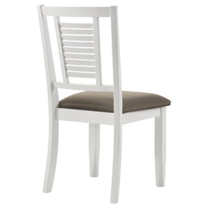 Appleton Ladder Back Dining Side Chair White And Brown (Set Of 2)