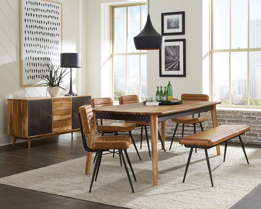 CoasterElevations Partridge Wooden Dining Table Natural Sheesham