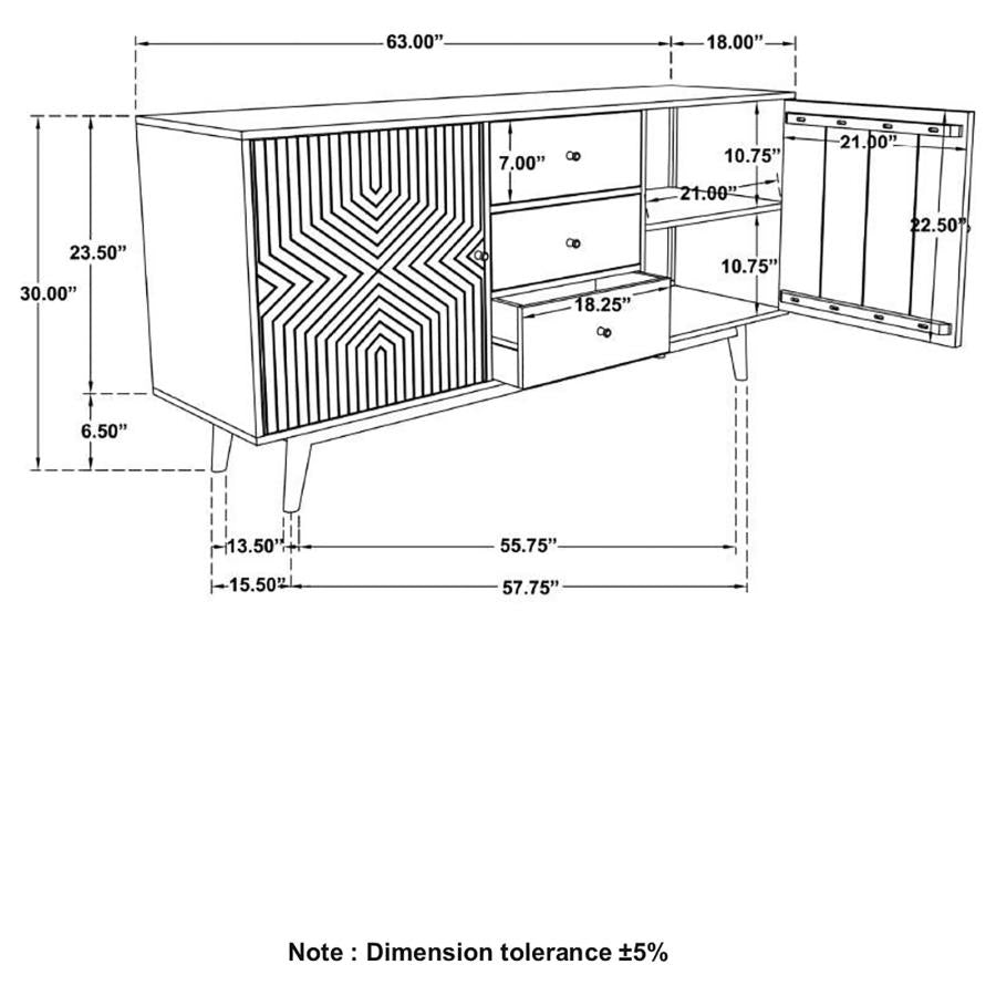 Partridge 2-door Sideboard Buffet Cabinet Natural Sheesham