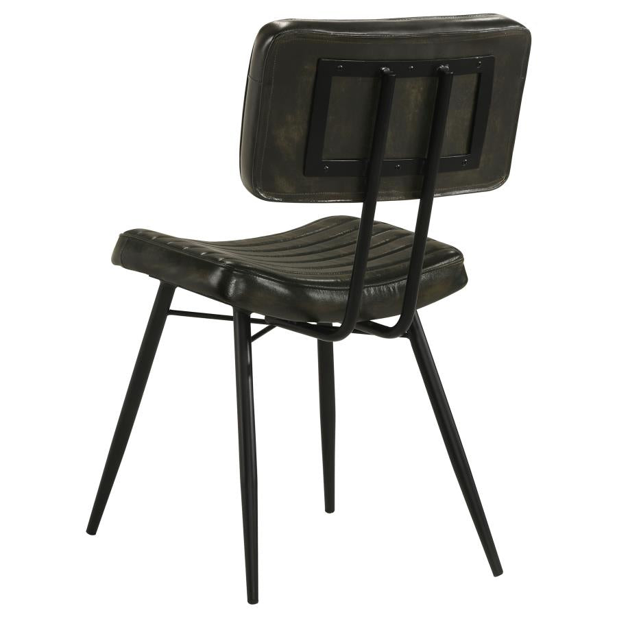 CoasterEssence Partridge Padded Side Chairs Espresso And Black (Set Of 2)