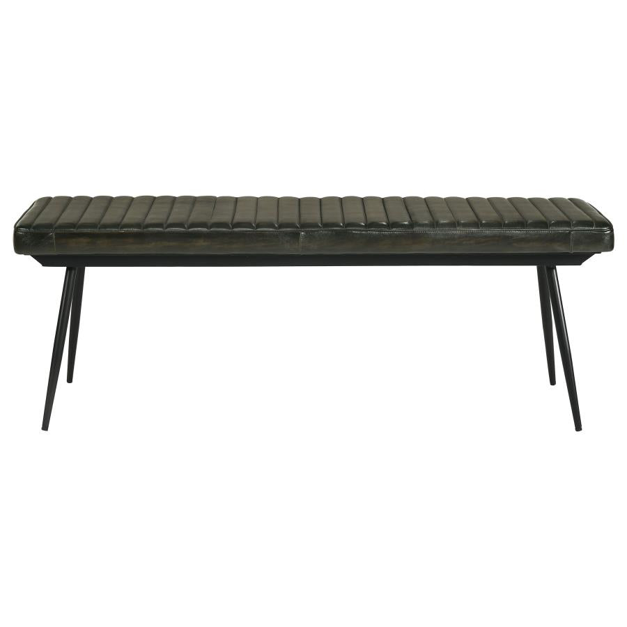 CoasterEssence Partridge Cushion Bench Espresso And Black