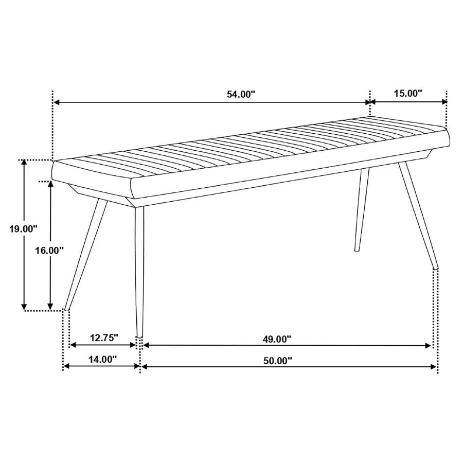 CoasterEssence Partridge Cushion Bench Espresso And Black