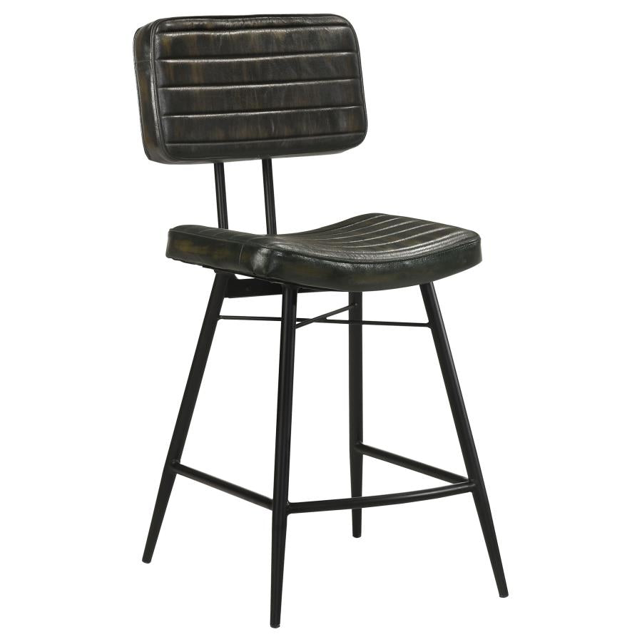 CoasterElevations Partridge Upholstered Counter Height Stools With Footrest (Set Of 2)