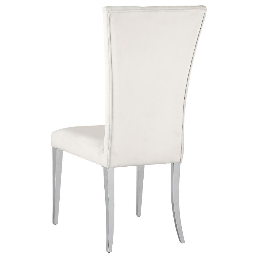 CoasterElevations Kerwin Tufted Upholstered Side Chair (Set Of 2) White And Chrome