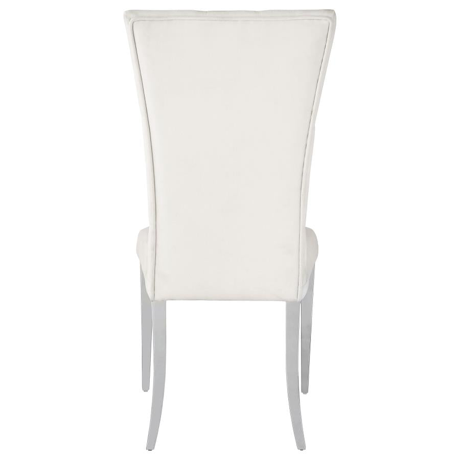 CoasterElevations Kerwin Tufted Upholstered Side Chair (Set Of 2) White And Chrome