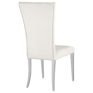 CoasterElevations Kerwin Tufted Upholstered Side Chair (Set Of 2) White And Chrome