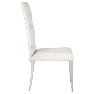 CoasterElevations Kerwin Tufted Upholstered Side Chair (Set Of 2) White And Chrome