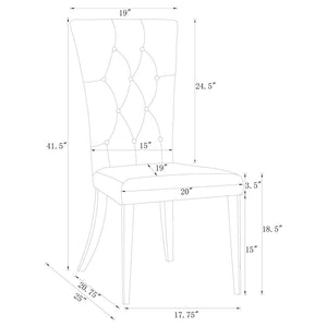 CoasterElevations Kerwin Tufted Upholstered Side Chair (Set Of 2) White And Chrome