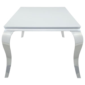 CoasterElevations Carone Rectangular Glass Top Dining Table White And Chrome