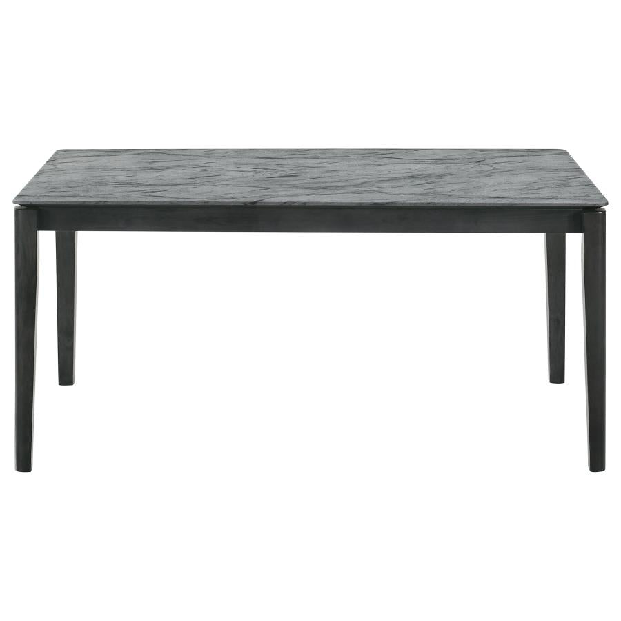 CoasterEssence Stevie Rectangular Faux Marble Top Dining Table Grey And Black