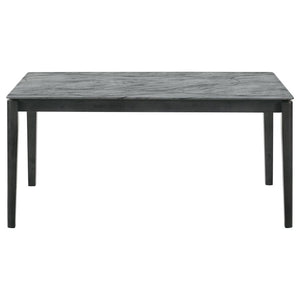 CoasterEssence Stevie Rectangular Faux Marble Top Dining Table Grey And Black