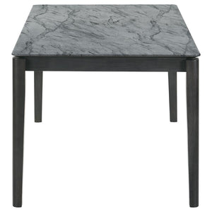 CoasterEssence Stevie Rectangular Faux Marble Top Dining Table Grey And Black