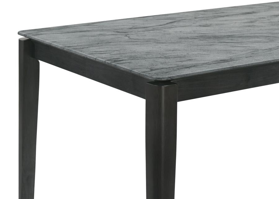 CoasterEssence Stevie Rectangular Faux Marble Top Dining Table Grey And Black