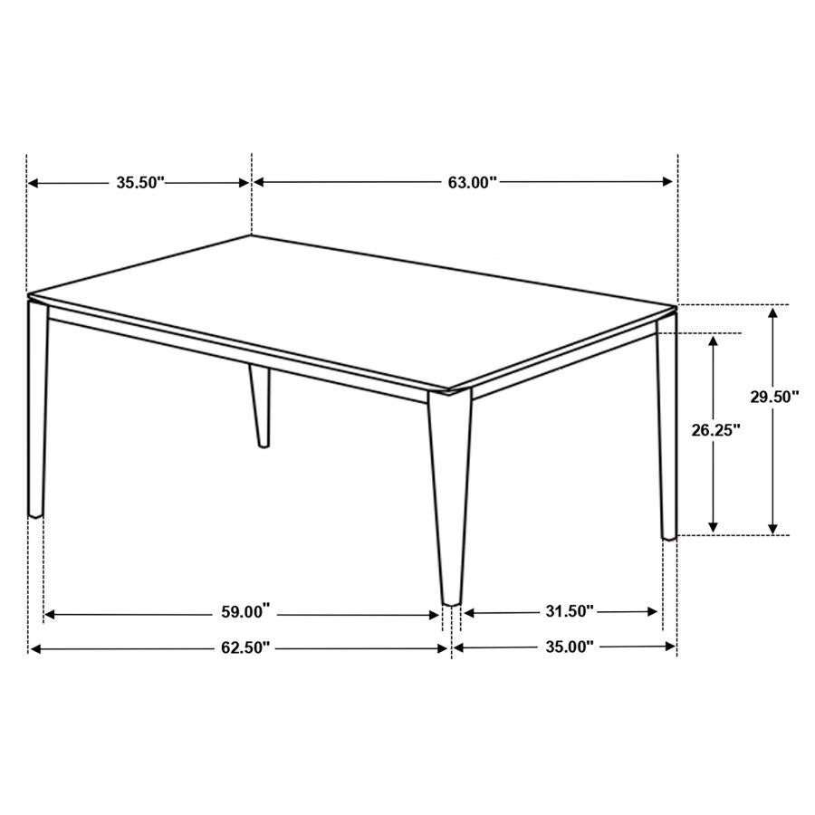 CoasterEssence Stevie Rectangular Faux Marble Top Dining Table Grey And Black