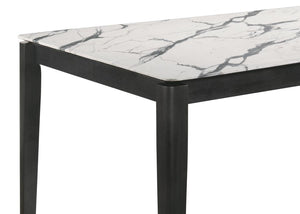 CoasterEssence Stevie Rectangular Faux Marble Top Dining Table White And Black