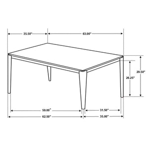 CoasterEssence Stevie Rectangular Faux Marble Top Dining Table White And Black