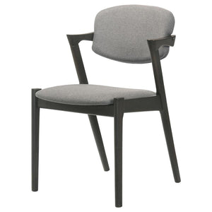 CoasterEssence Stevie Upholstered Demi Arm Dining Side Chairs Brown Grey And Black (Set Of 2)