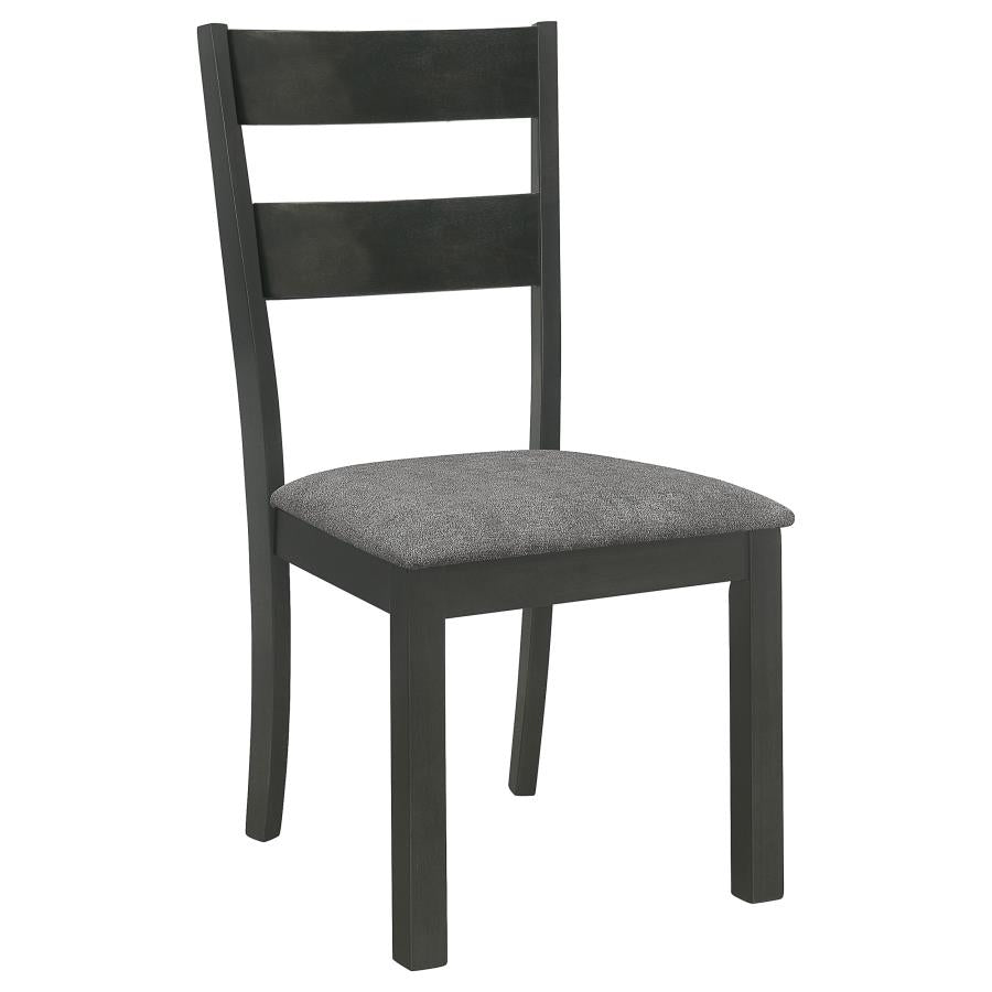 CoasterEveryday Jakob Upholstered Side Chairs With Ladder Back (Set Of 2) Grey And Black