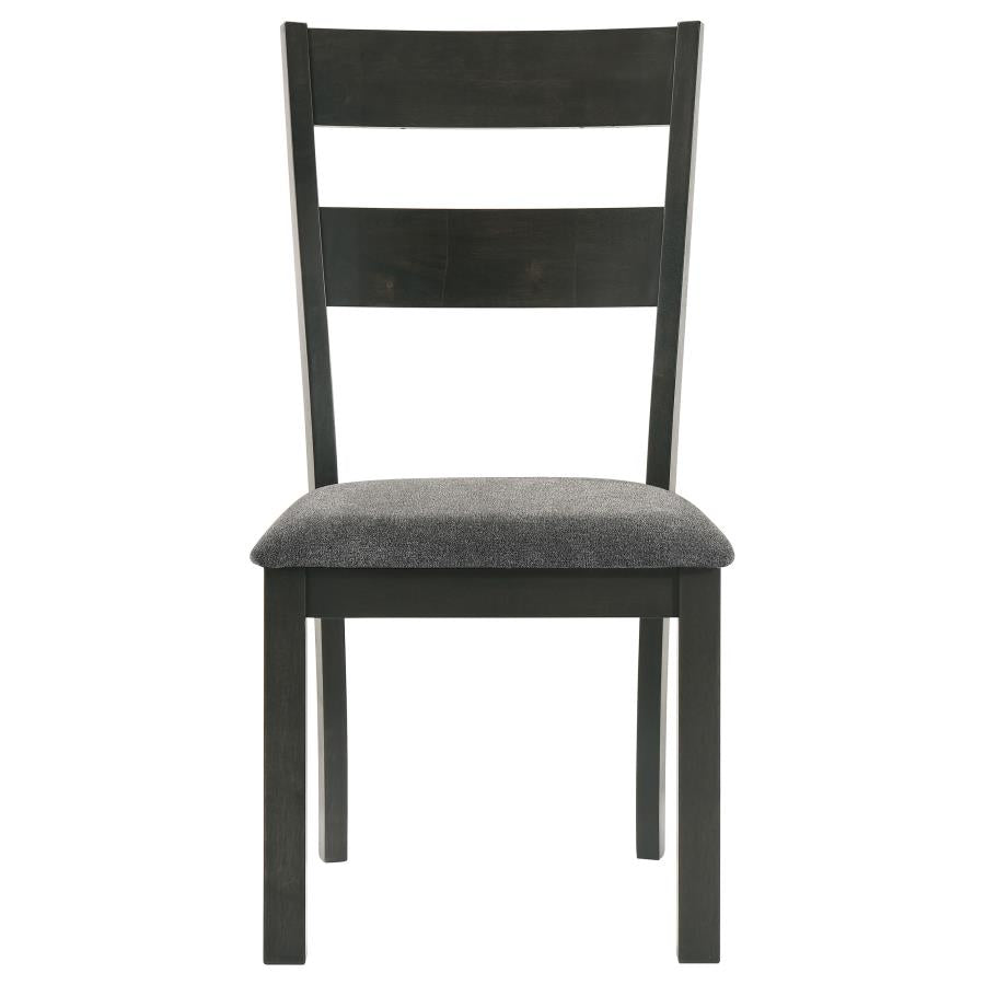 CoasterEveryday Jakob Upholstered Side Chairs With Ladder Back (Set Of 2) Grey And Black