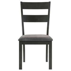 CoasterEveryday Jakob Upholstered Side Chairs With Ladder Back (Set Of 2) Grey And Black