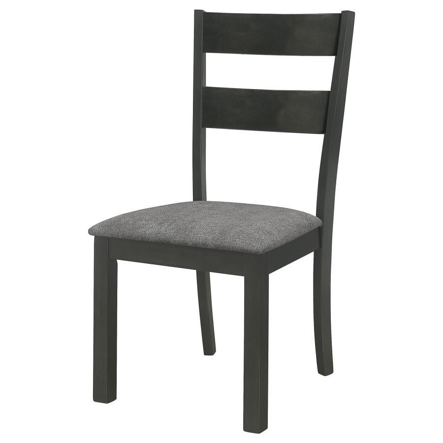 CoasterEveryday Jakob Upholstered Side Chairs With Ladder Back (Set Of 2) Grey And Black