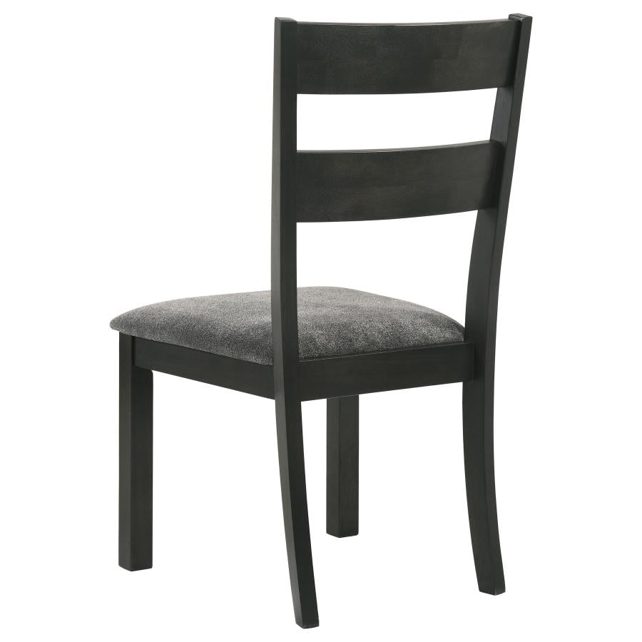 CoasterEveryday Jakob Upholstered Side Chairs With Ladder Back (Set Of 2) Grey And Black