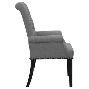 CoasterEssence Alana Upholstered Tufted Arm Chair With Nailhead Trim