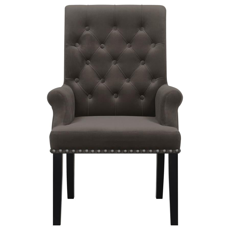 CoasterEssence Alana Upholstered Tufted Arm Chair With Nailhead Trim