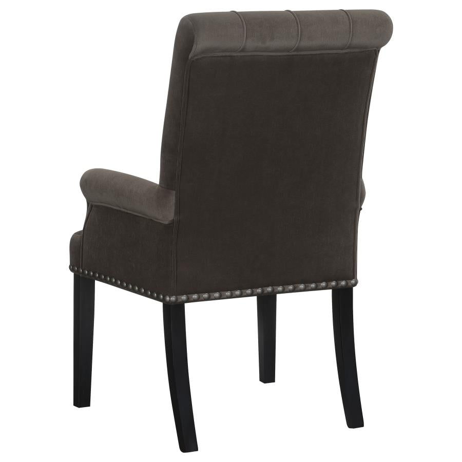 CoasterEssence Alana Upholstered Tufted Arm Chair With Nailhead Trim