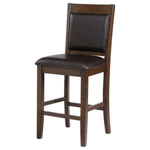 CoasterEssence Dewey Upholstered Counter Height Chairs With Footrest (Set Of 2) Brown And Walnut