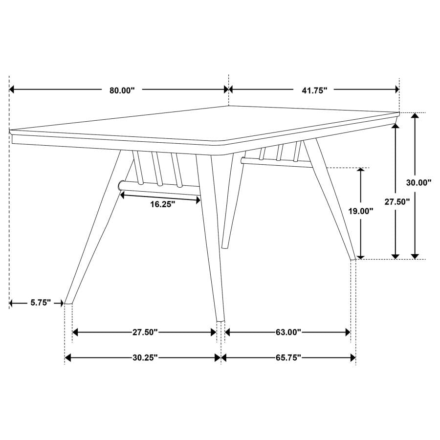 CoasterEssence Wes Rectangular Dining Table Dark Walnut